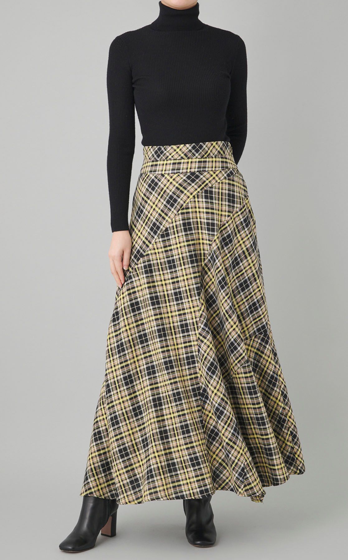 MAISON SPECIAL｜ランダムチェックフレアスカート