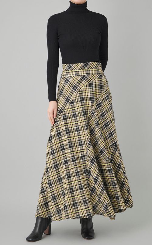 ランダムチェックフレアスカート