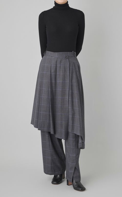 プリーツスカートレイヤードパンツ