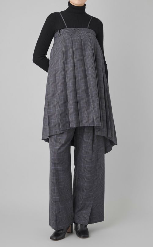 プリーツスカートレイヤードパンツ