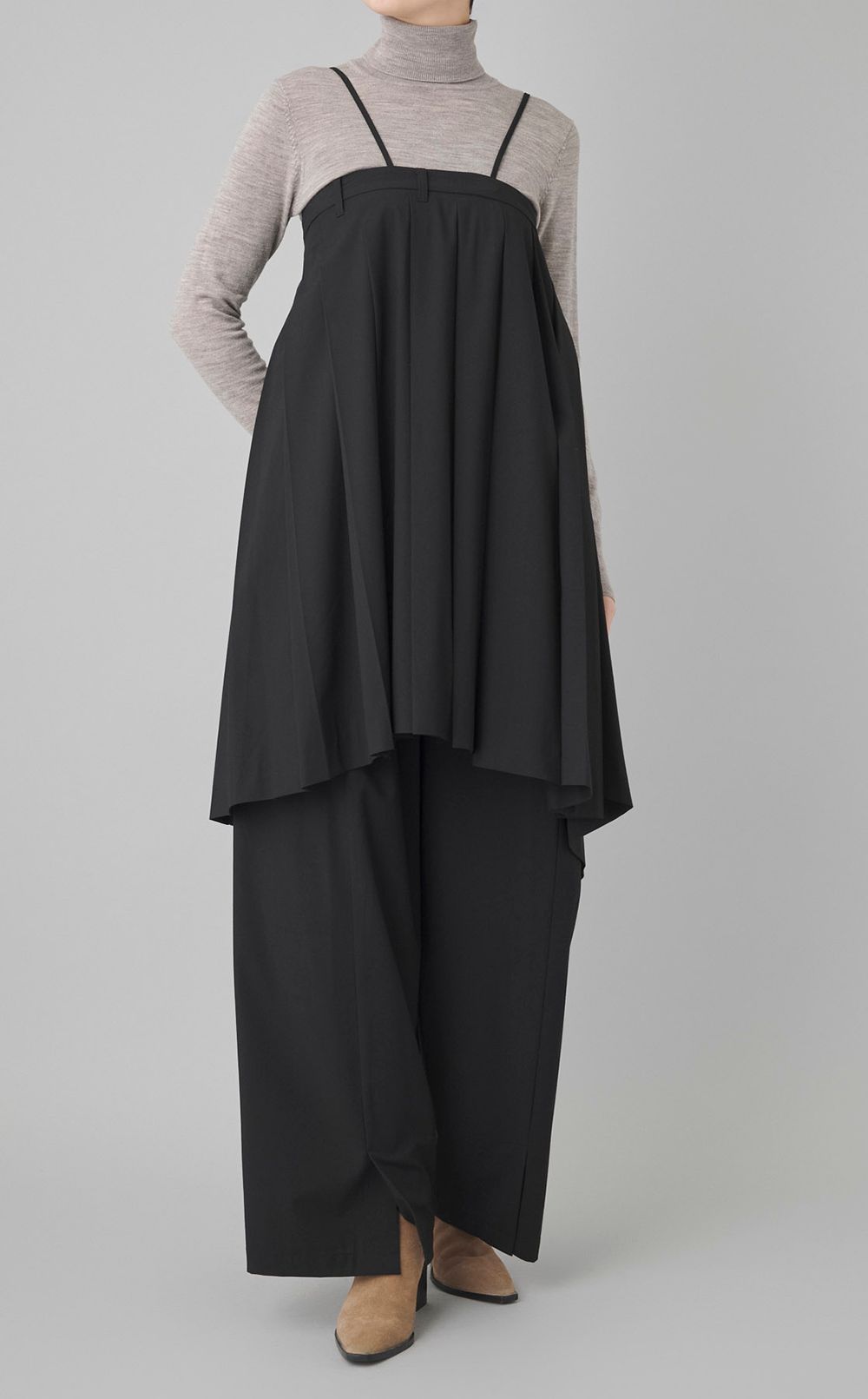 プリーツスカートレイヤードパンツ