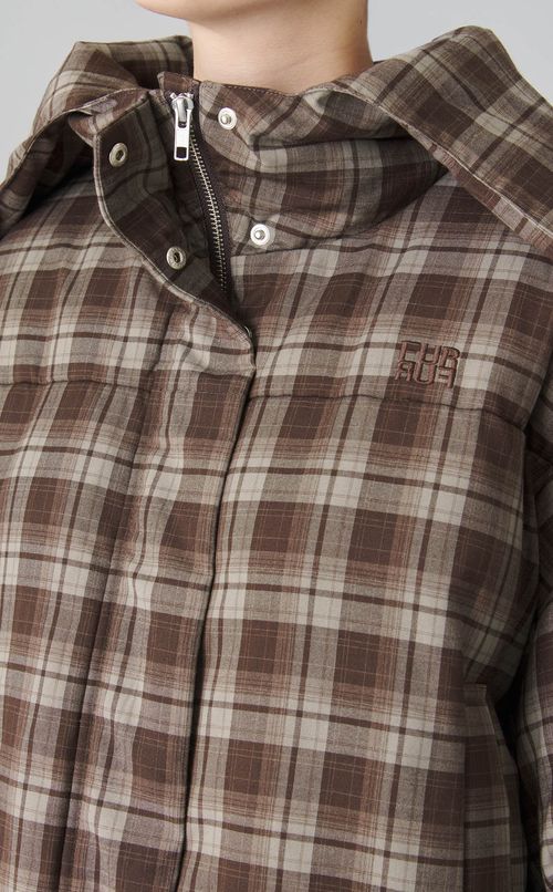 チェックプリントパフブルゾン