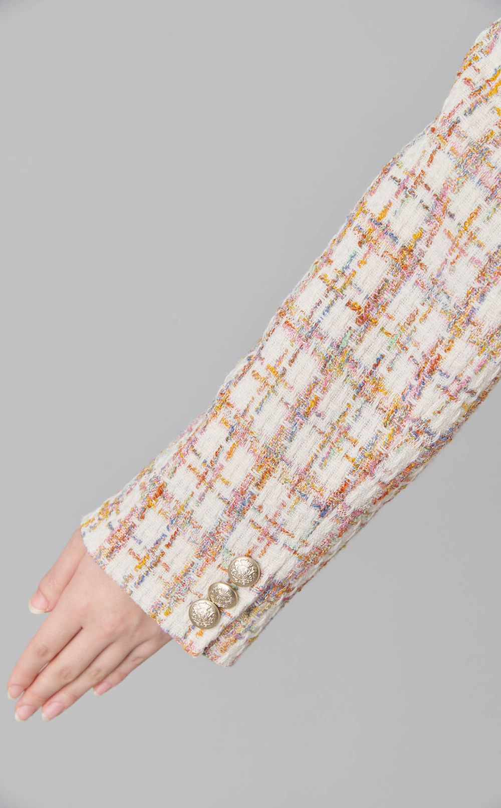 パイピングデザインツイードジャケット