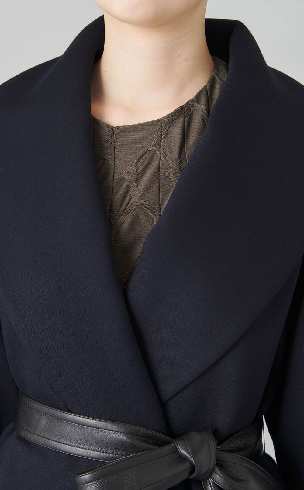 ショールカラーダンボールニットコート