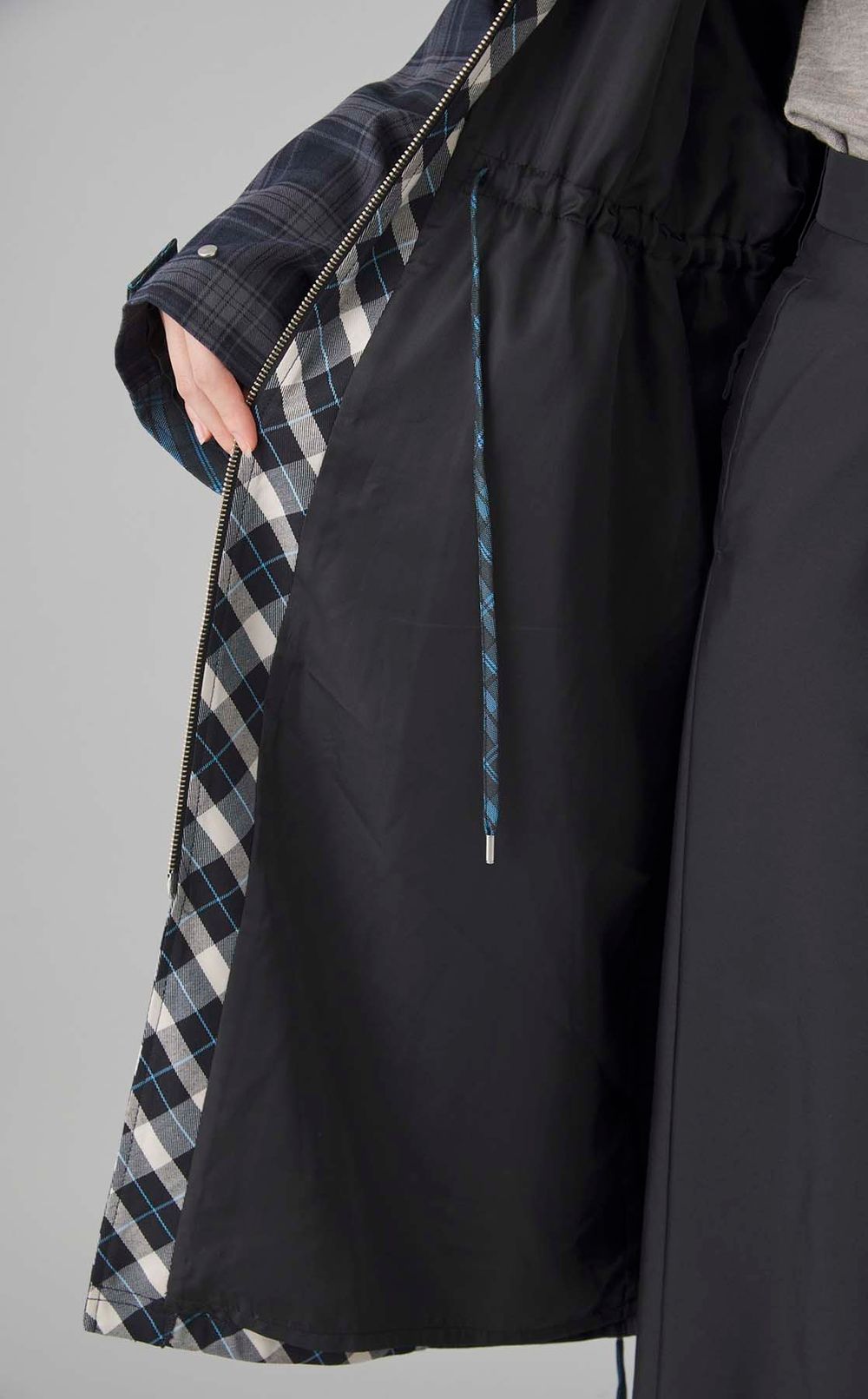 チェックオーバーモッズコート