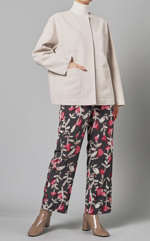 フラワーバックギャザーパンツ