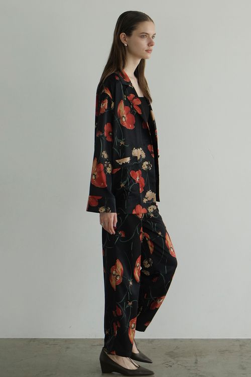 フラワープリントシャツジャケット