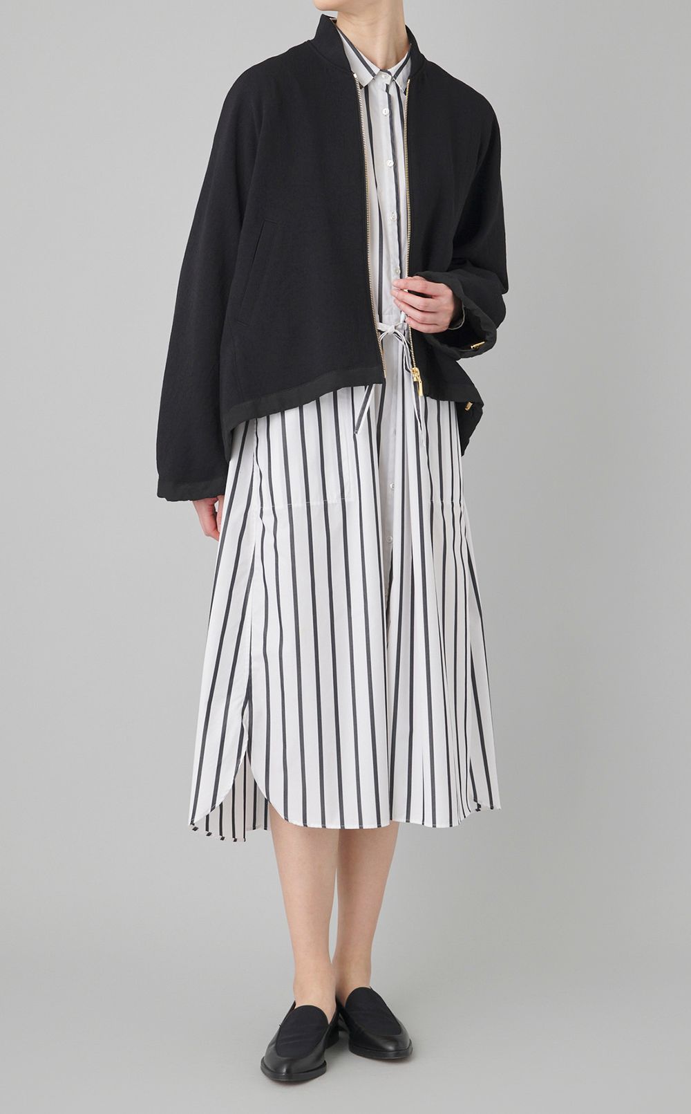 バックタックシャツワンピース