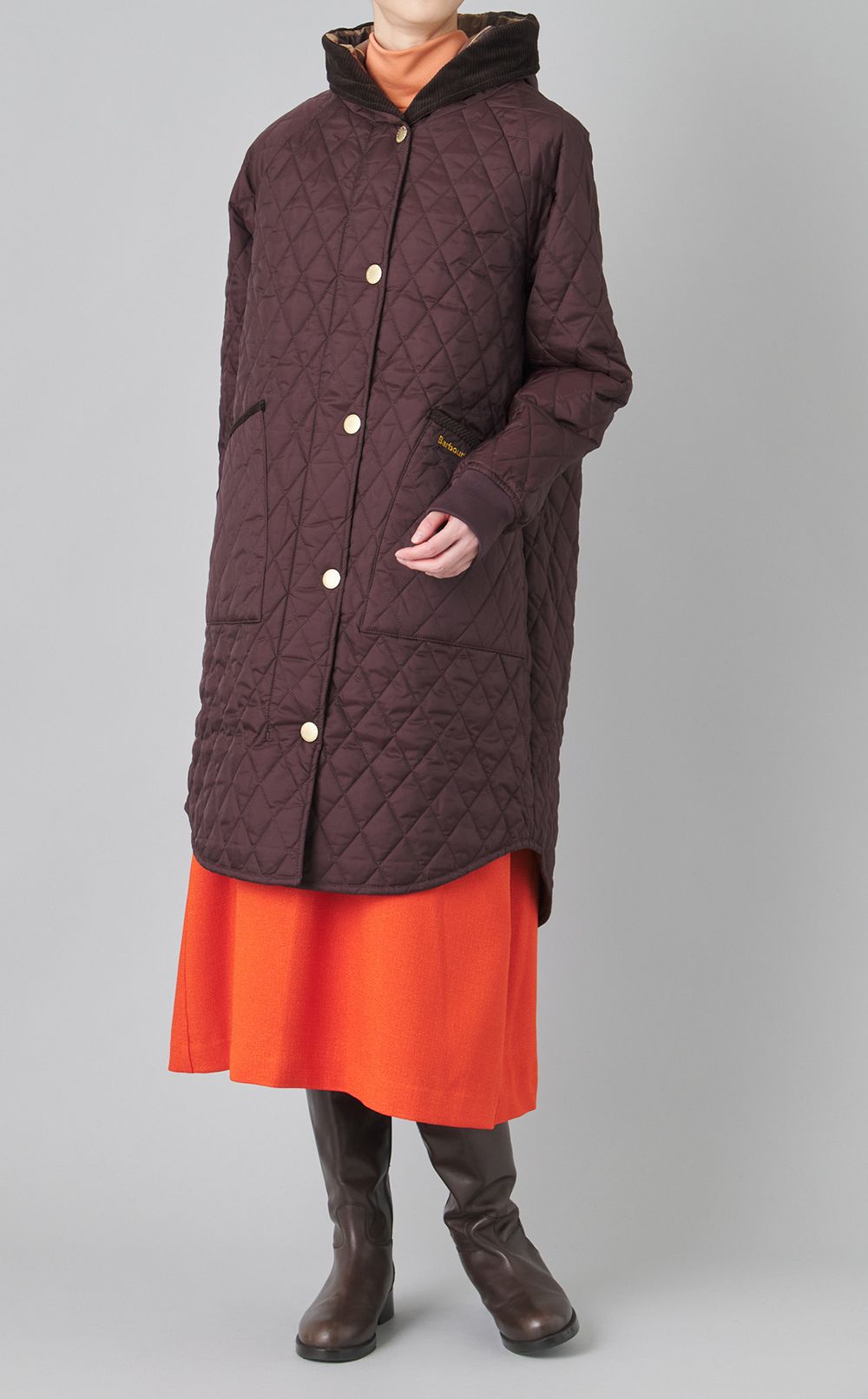 キルティングフーディコート