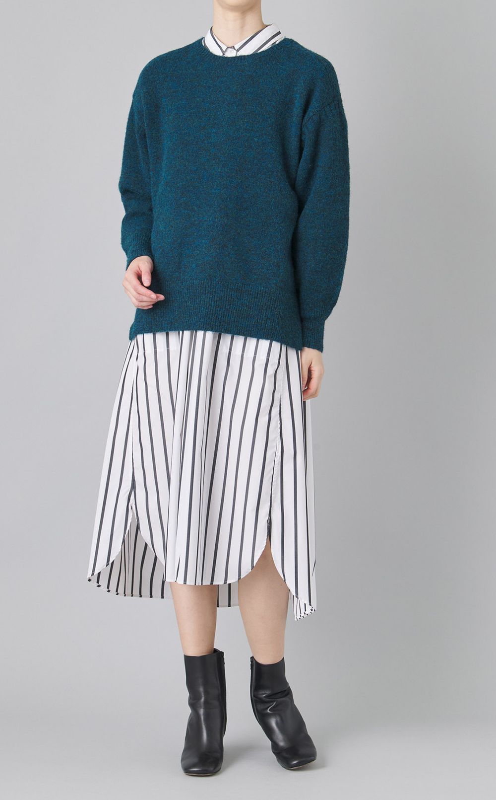 メランジミックスニットプルオーバー