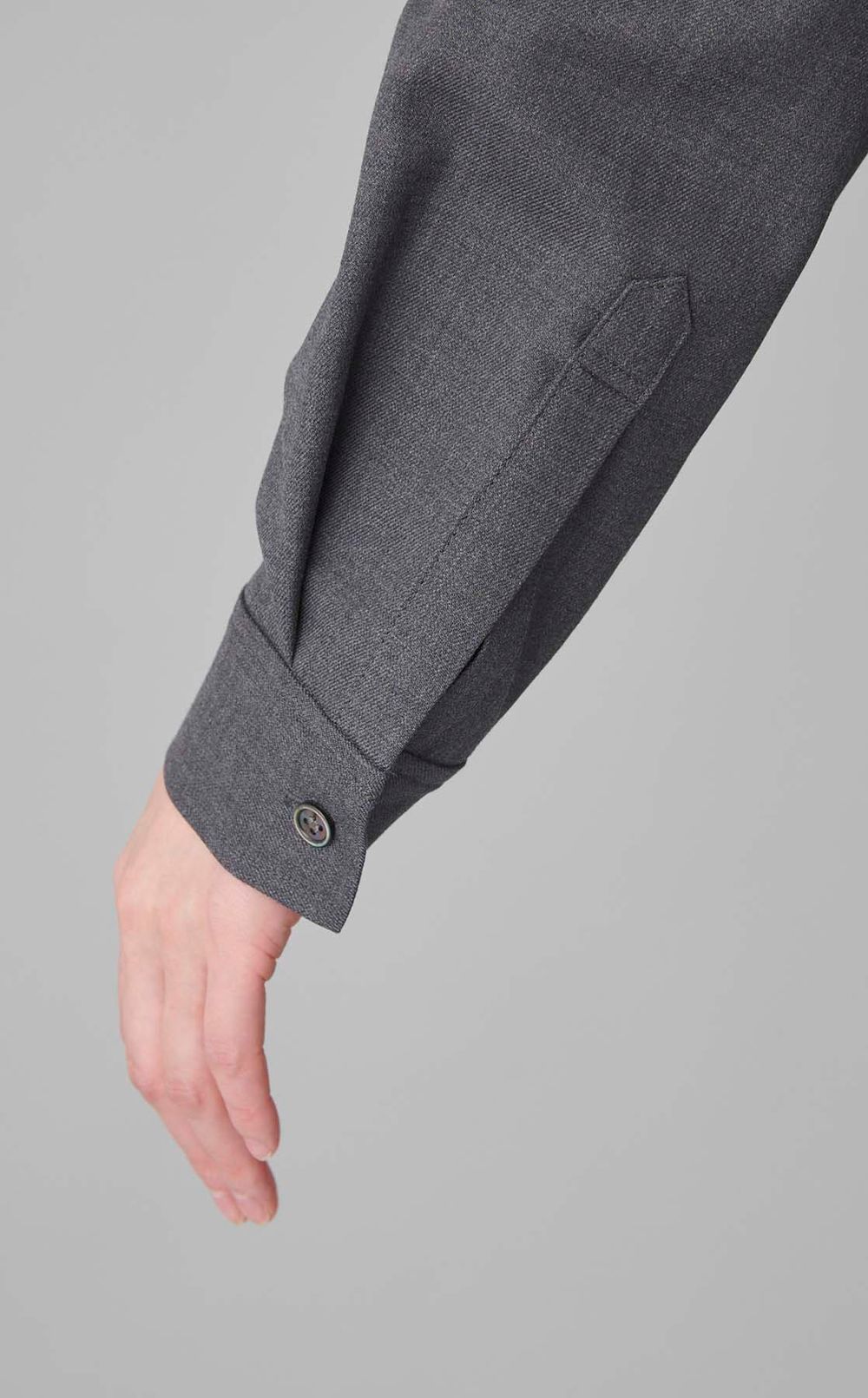 ストレッチサキソニーシャツワンピース