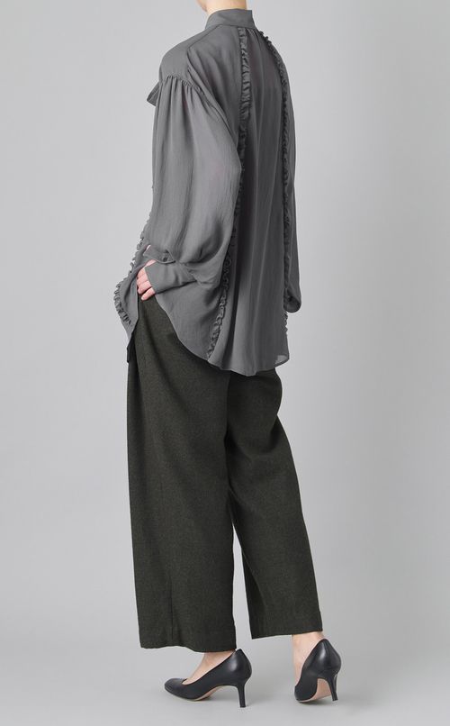 シフォンフリルボウタイブラウス