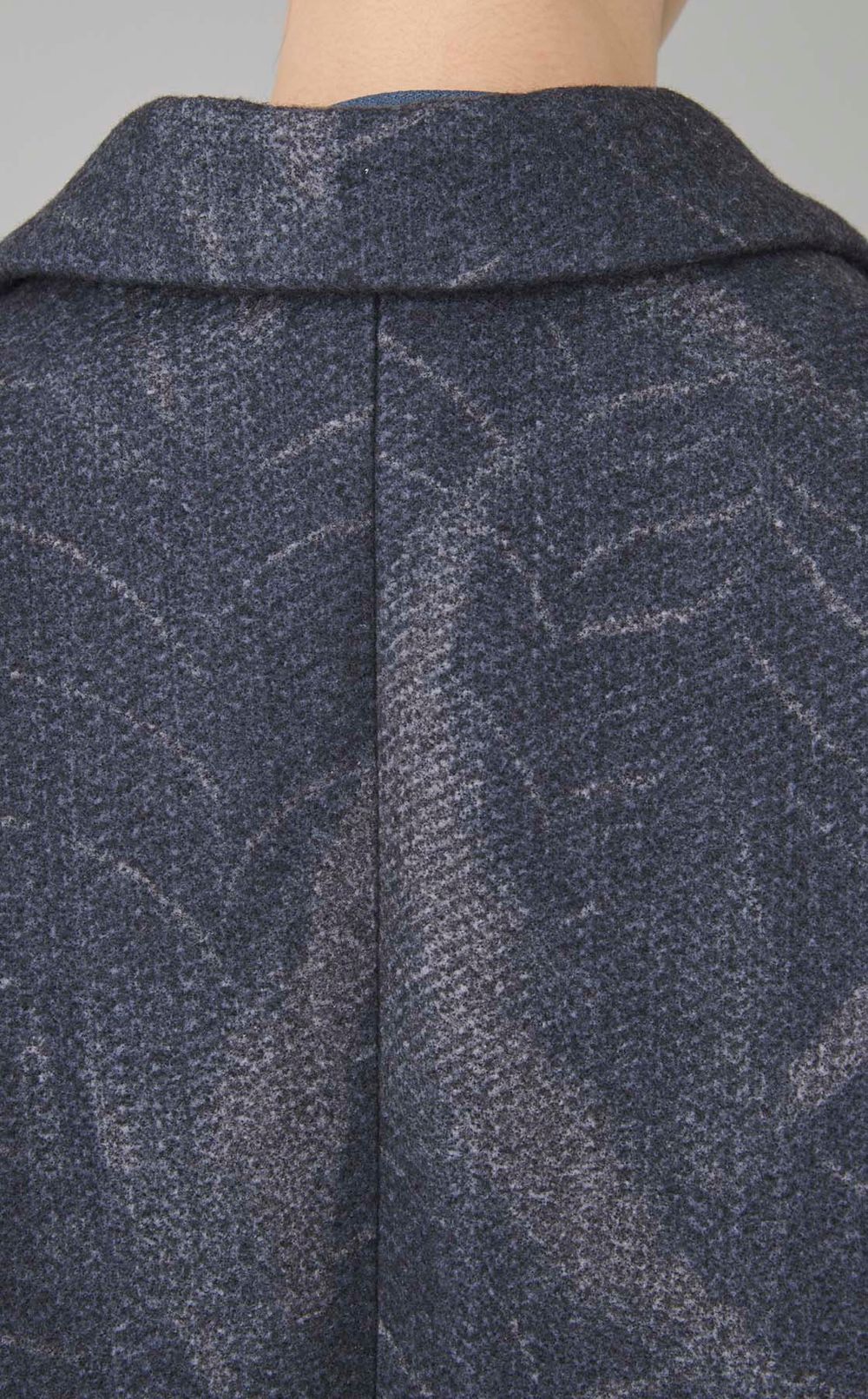 プリントウールロングコート