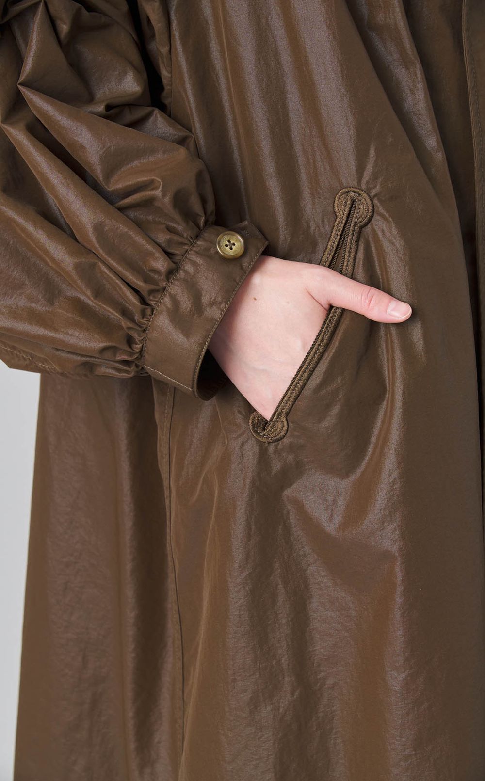 ピンタックナイロンモッズコート