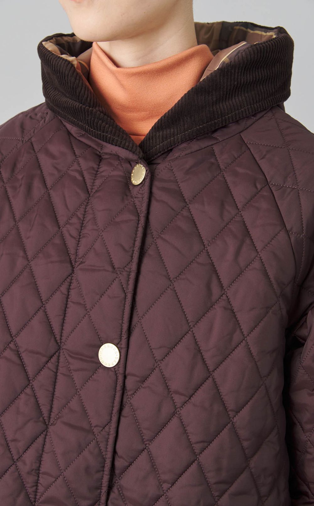 キルティングフーディコート