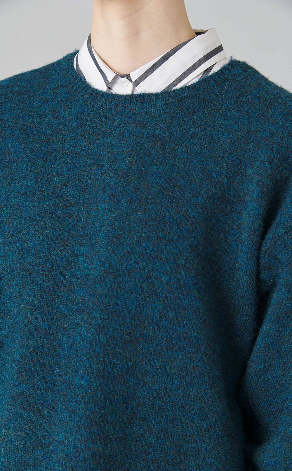 メランジミックスニットプルオーバー