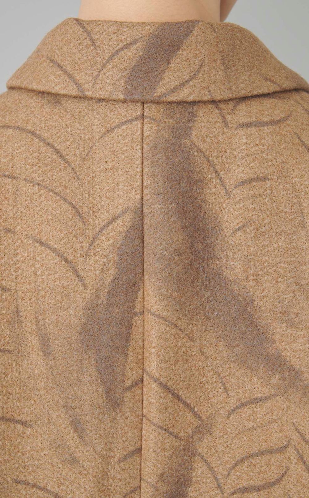 プリントウールロングコート