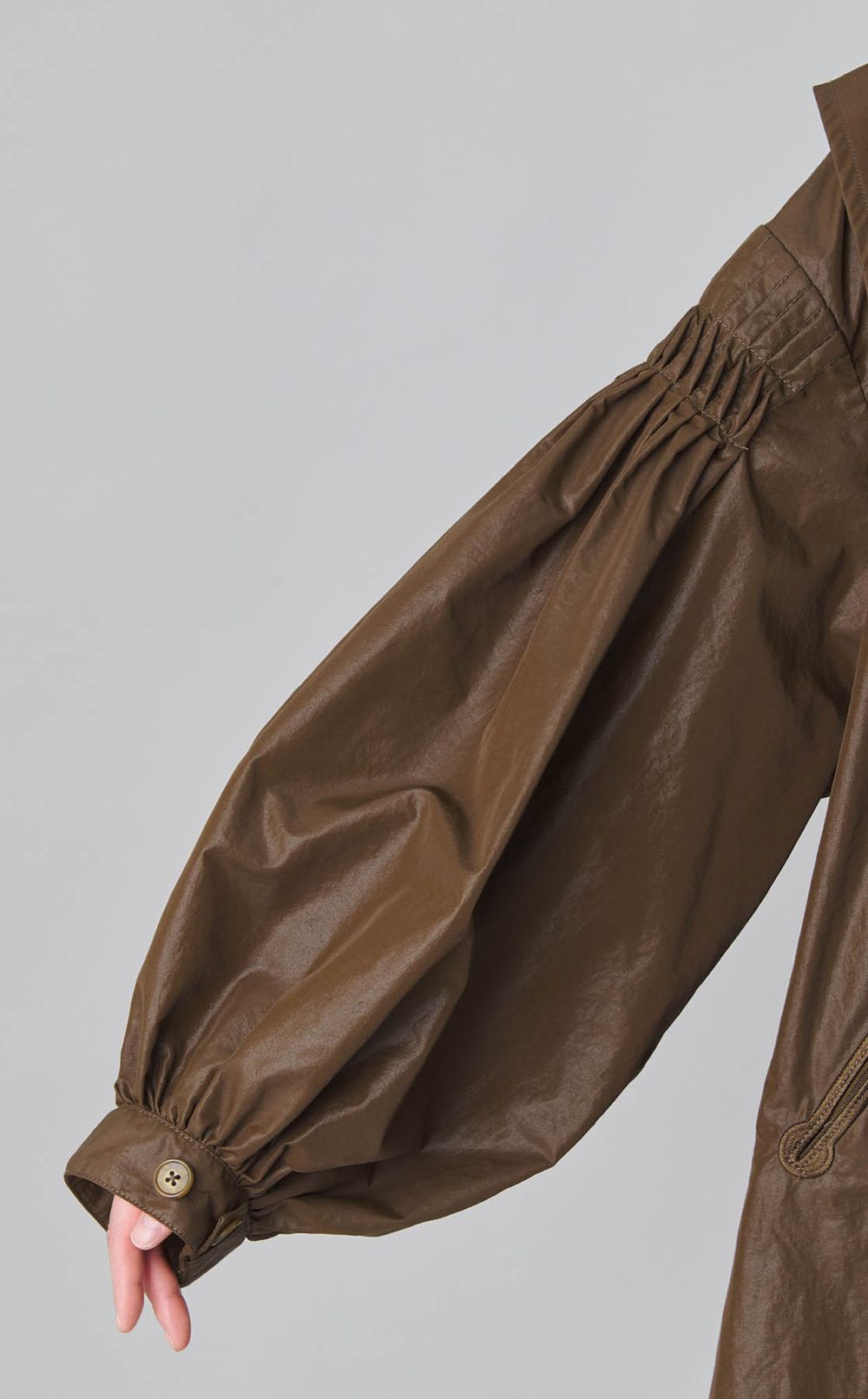 ピンタックナイロンモッズコート