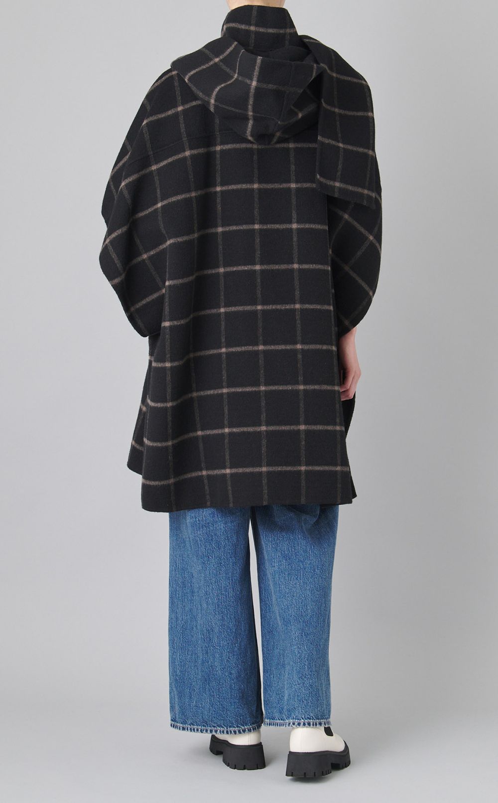 フードマフラー付きポンチョコート