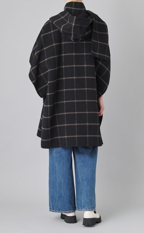 フードマフラー付きポンチョコート