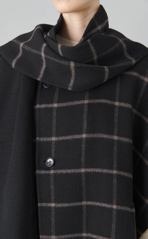 フードマフラー付きポンチョコート