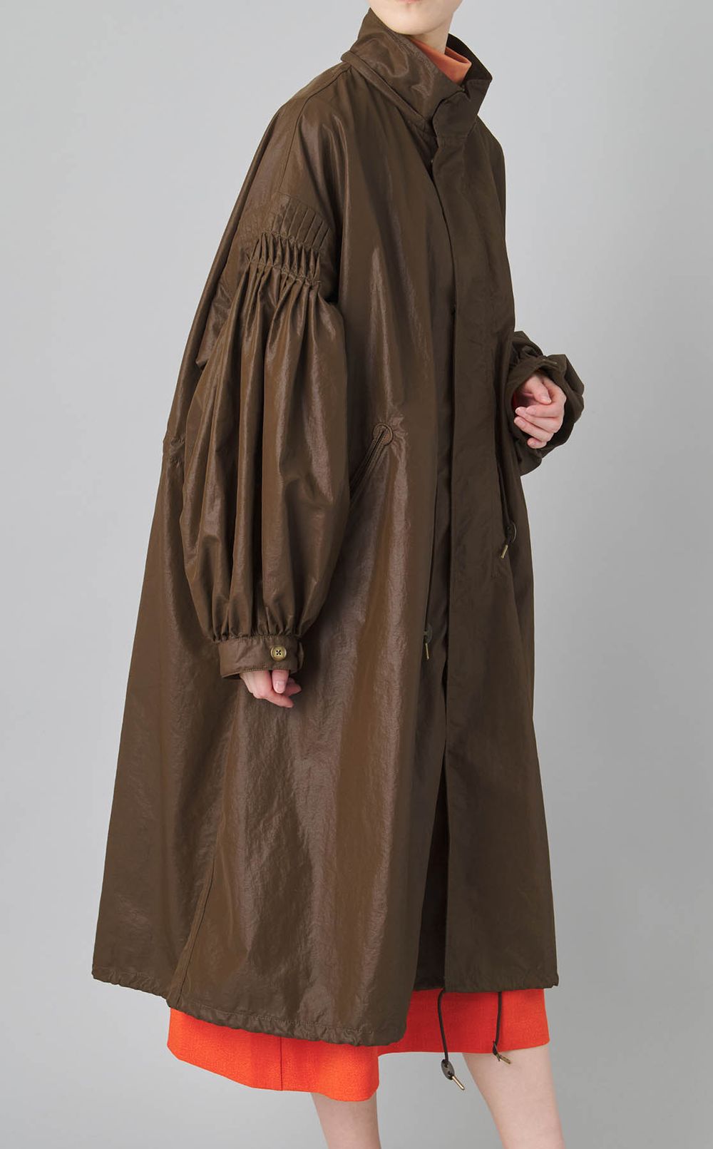 ピンタックナイロンモッズコート