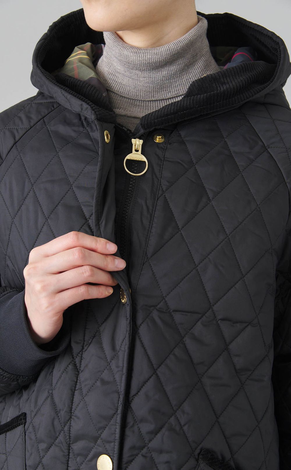 キルティングフーディコート