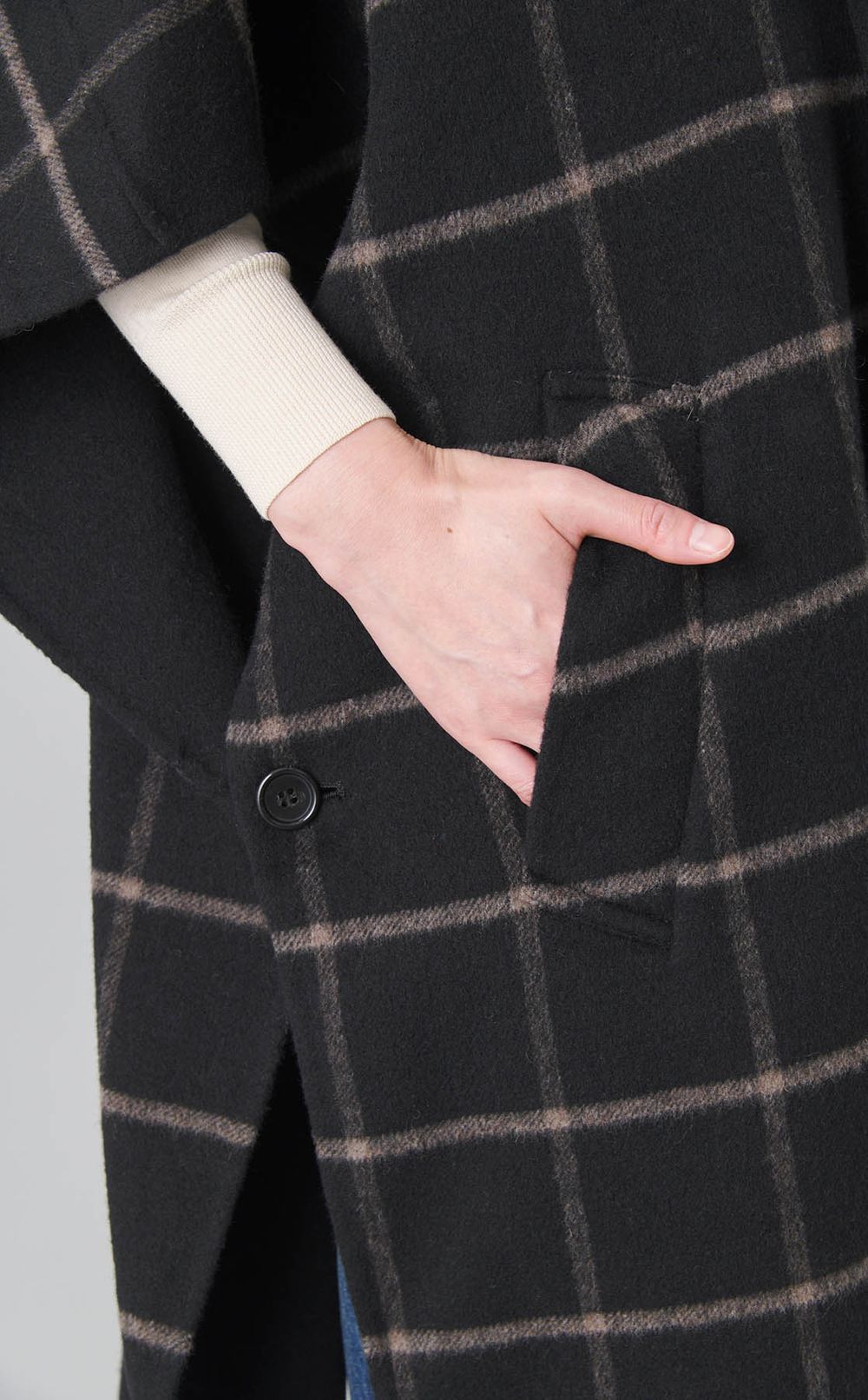 フードマフラー付きポンチョコート