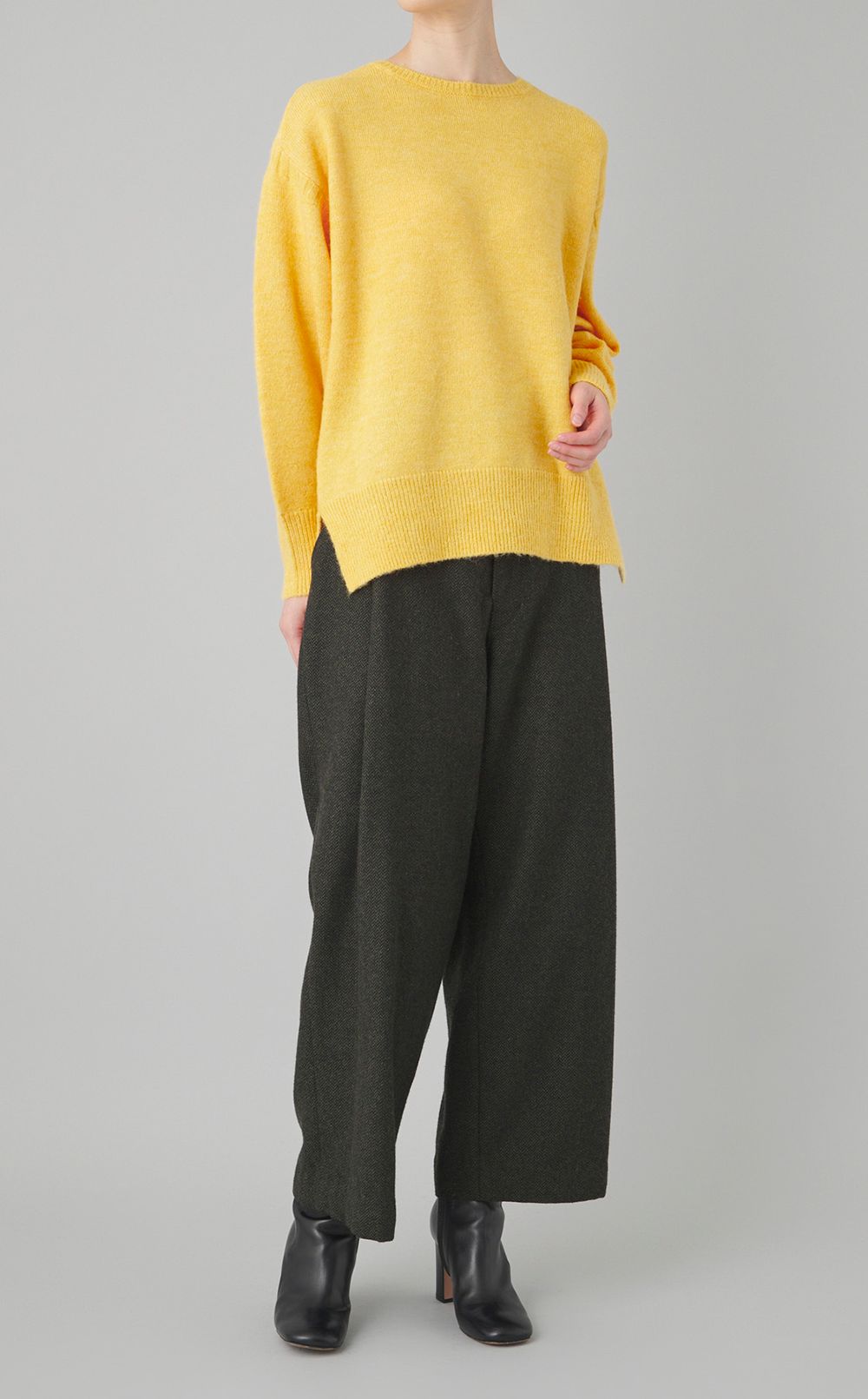 メランジミックスニットプルオーバー