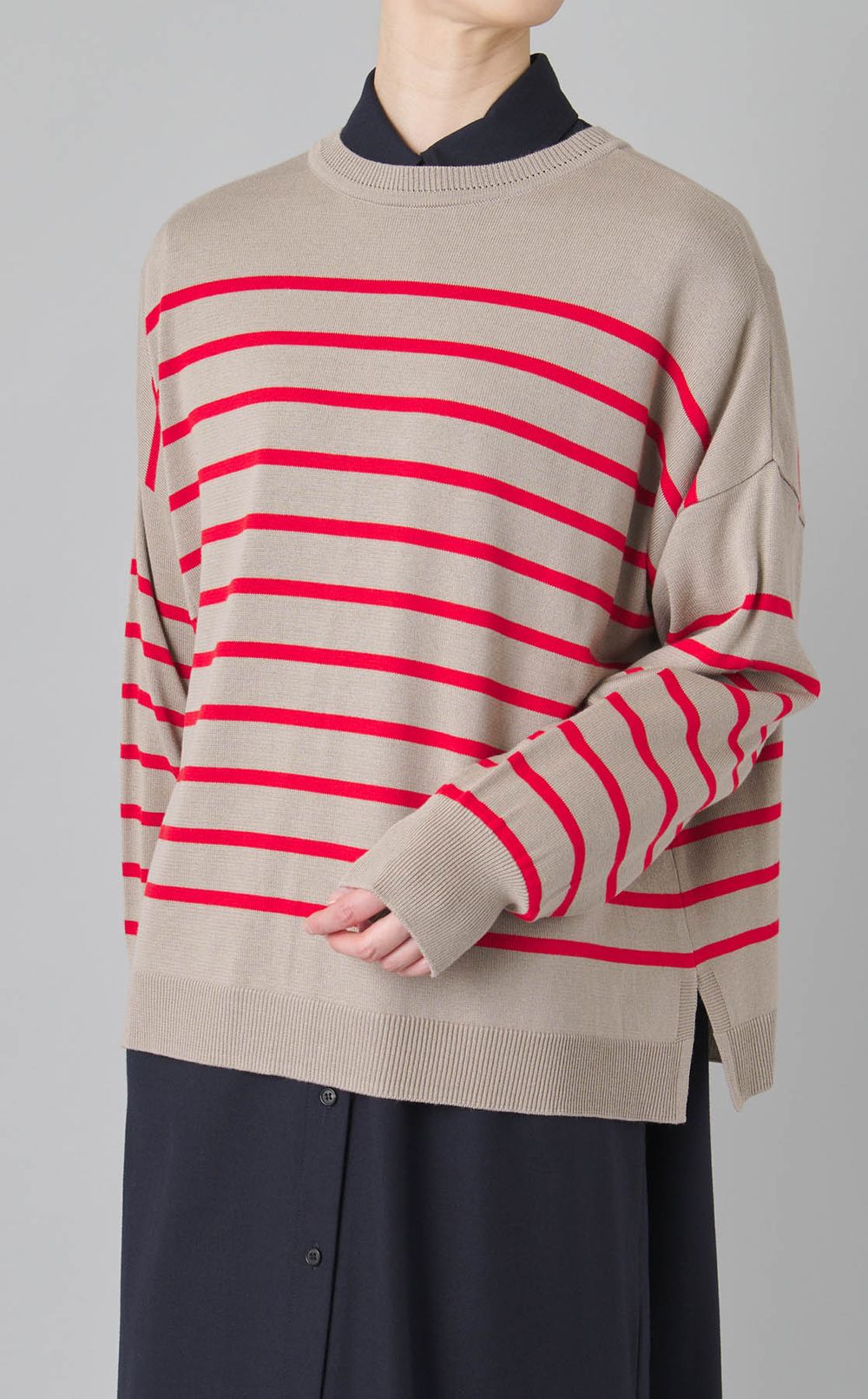 2wayワイドボーダーカーディガン