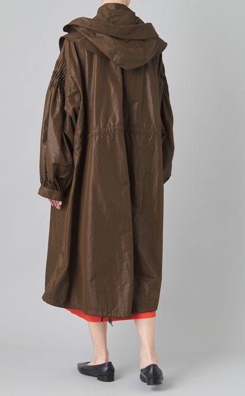 ピンタックナイロンモッズコート