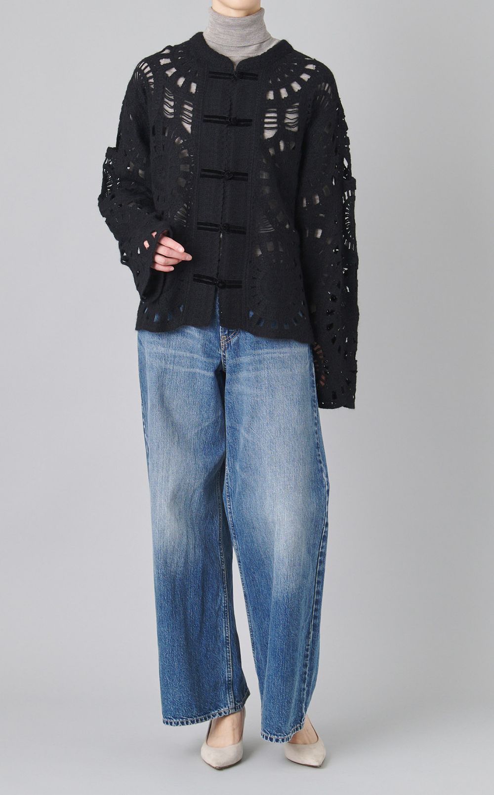 エンブロイダリーニットジャケット