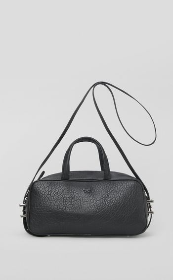 ストラップ付レザーハンドバッグ