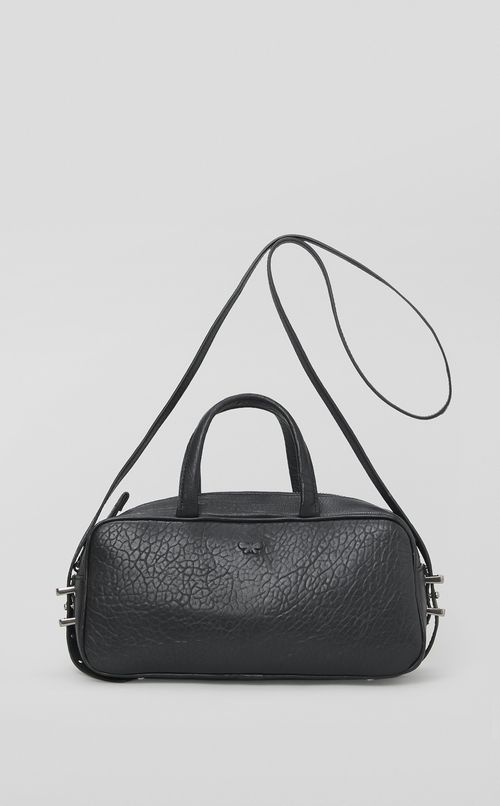 ストラップ付レザーハンドバッグ