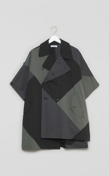 パッチワークトレンチポンチョ