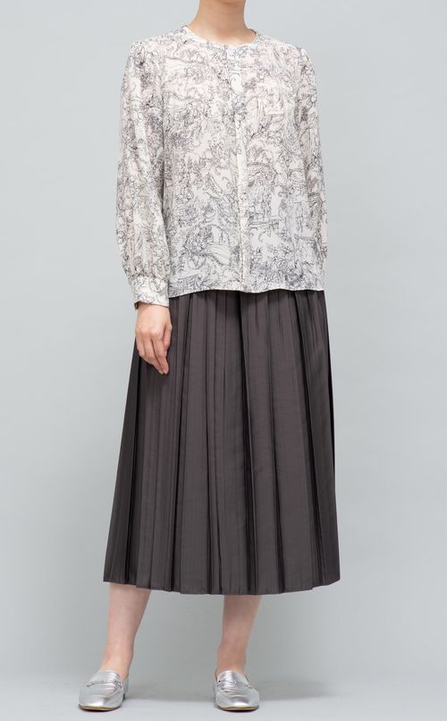 プリントギャザーブラウス