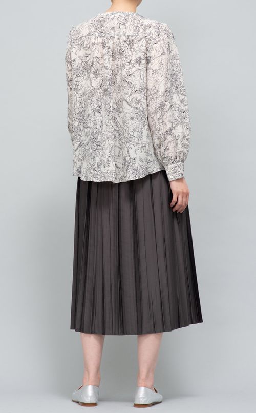 プリントギャザーブラウス