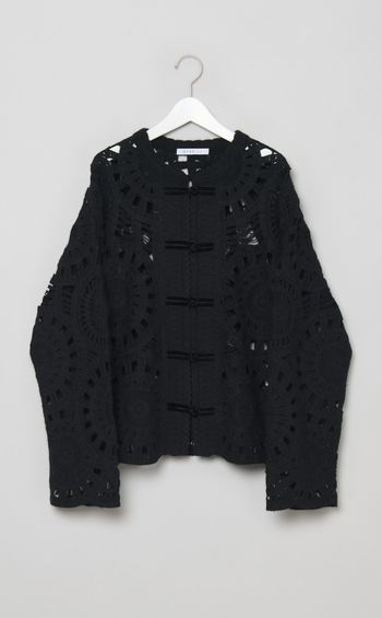 エンブロイダリーニットジャケット