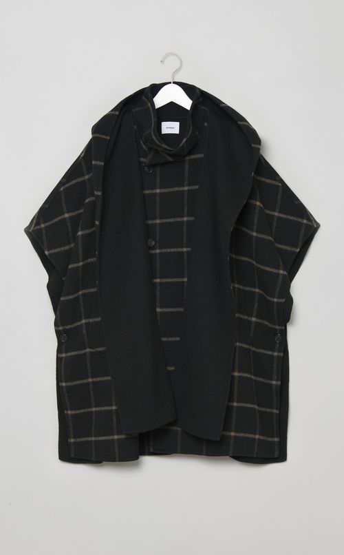 フードマフラー付きポンチョコート