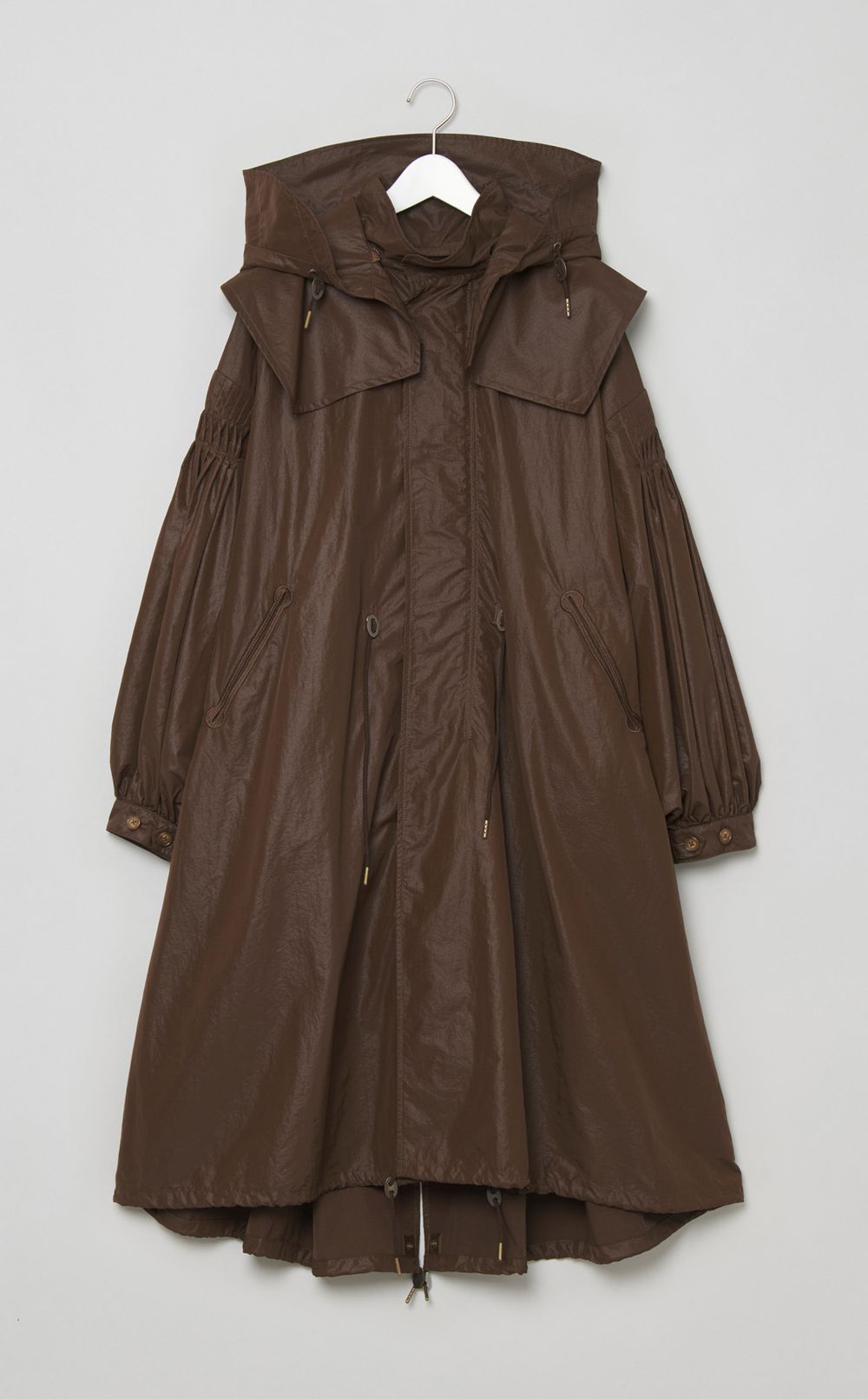 ピンタックナイロンモッズコート