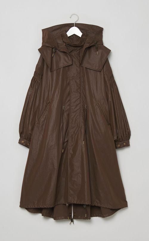 ピンタックナイロンモッズコート