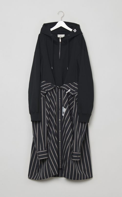 シャツコンビフーディワンピース