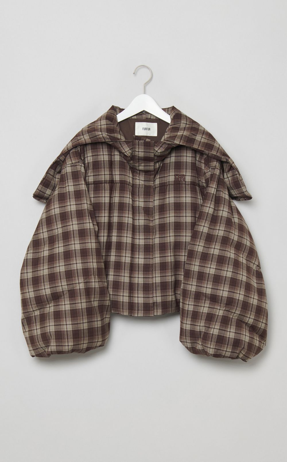 チェックプリントパフブルゾン