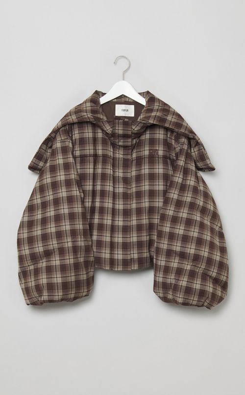 チェックプリントパフブルゾン