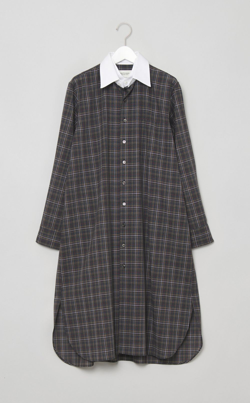 ダブルフロン卜シアーチェックワンピース