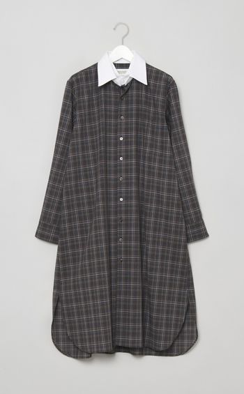 ダブルフロン卜シアーチェックワンピース