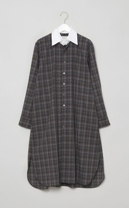 ダブルフロン卜シアーチェックワンピース