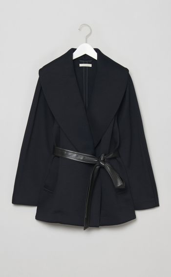 ショールカラーダンボールニットコート