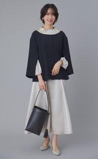 ノーカラーフレアスリーブジャケット