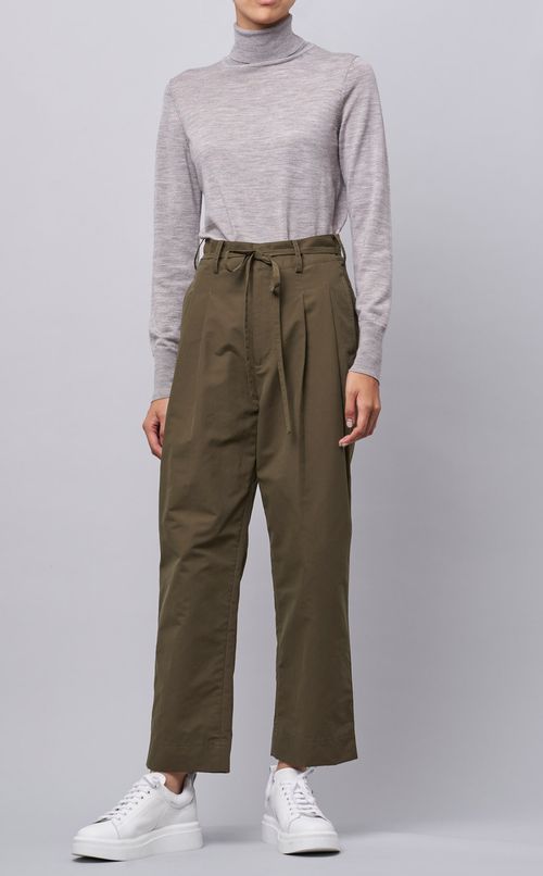 ウエストリボンクロップドパンツ